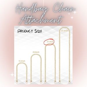 In 4 colors and 4 lengths: Chain Attachment Shoulder Bag 31.4in